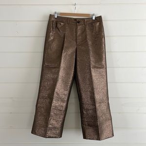 Madewell Bronze Lurex Cropped Wide Leg Pant size 31